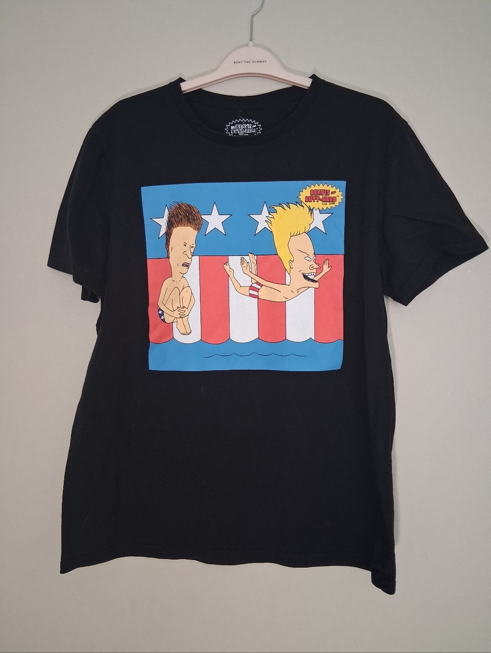 Beavis and Butt-Head Graphic Tee - Black with Red, Blue, White